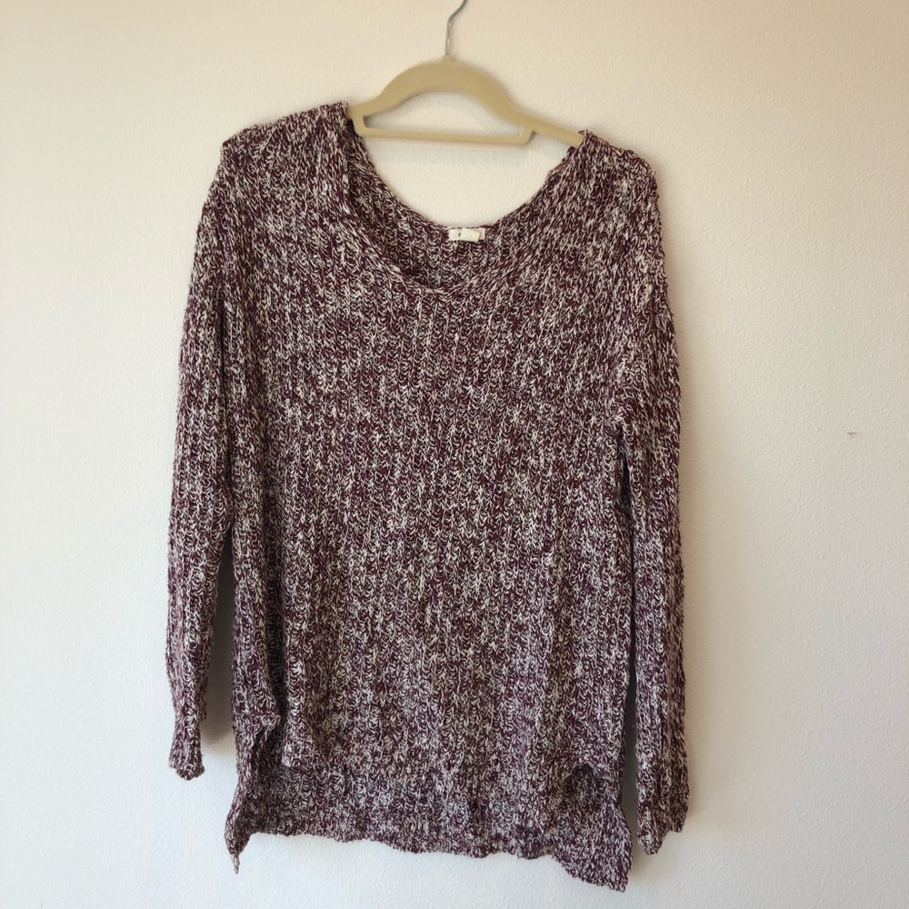 Red and white knit sweater